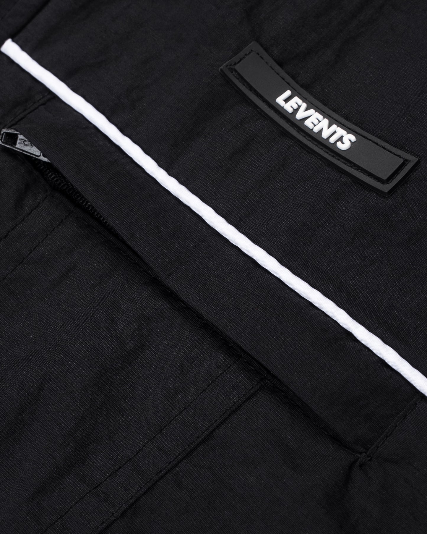 Levents® Classic Wrinkle Nylon Line Hood Jacket/ Black
