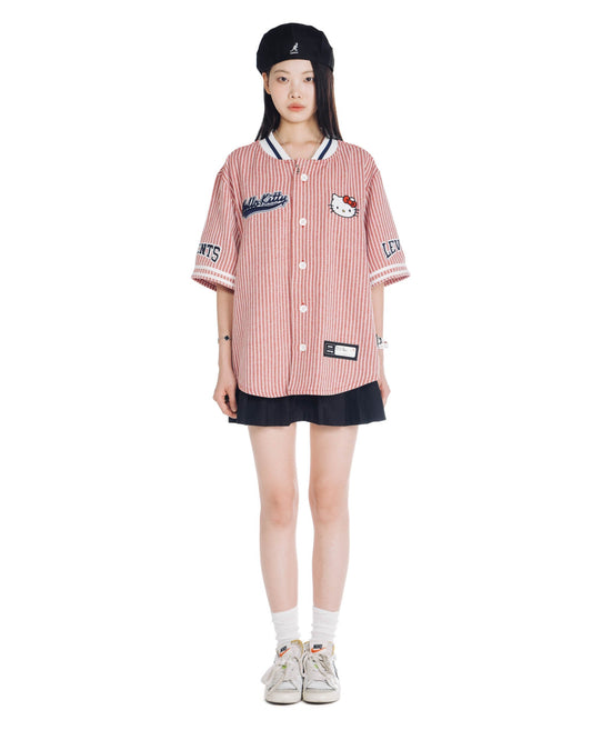 Levents® x Hello Kitty | Striped Baseball Jersey/ Red