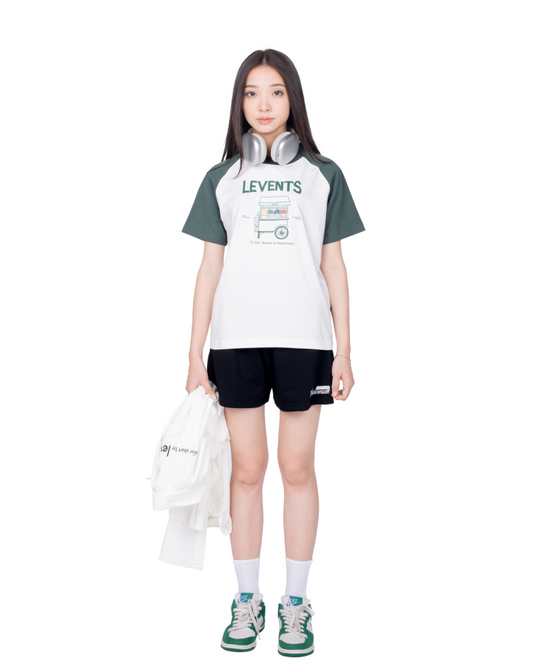 Levents® Flower Cart Raglan Regular Tee/ Green