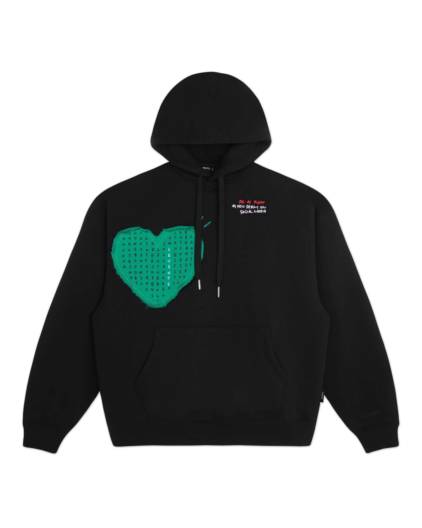 Levents® Green Heart Hoodie/ Black