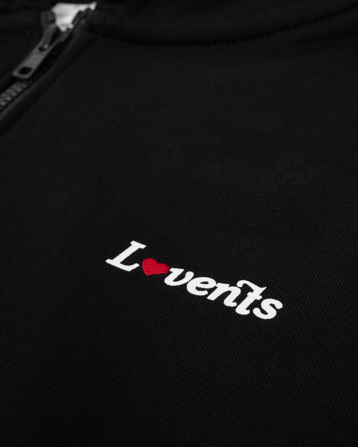 Levents® Love Boxy Zipper Hoodie/ Black