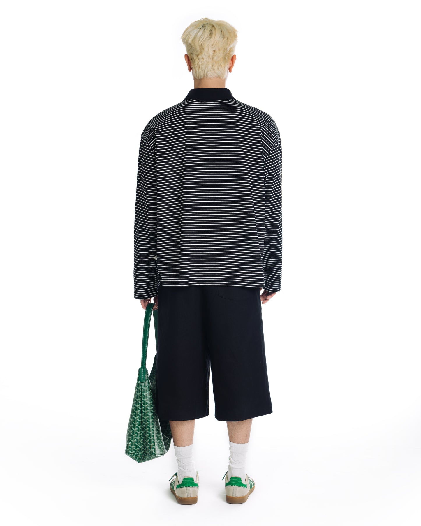 Levents® x Hello Kitty | Striped Long Sleeve Semi-Oversized Polo Shirt