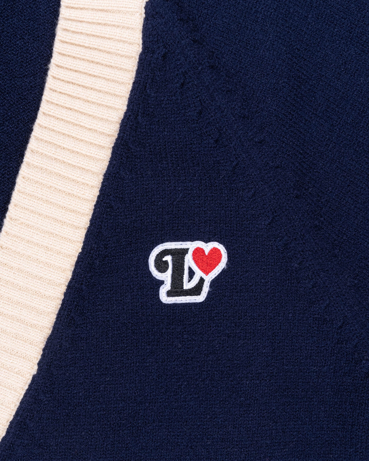 Levents® Heart Line Knit Cardigan/ Navy