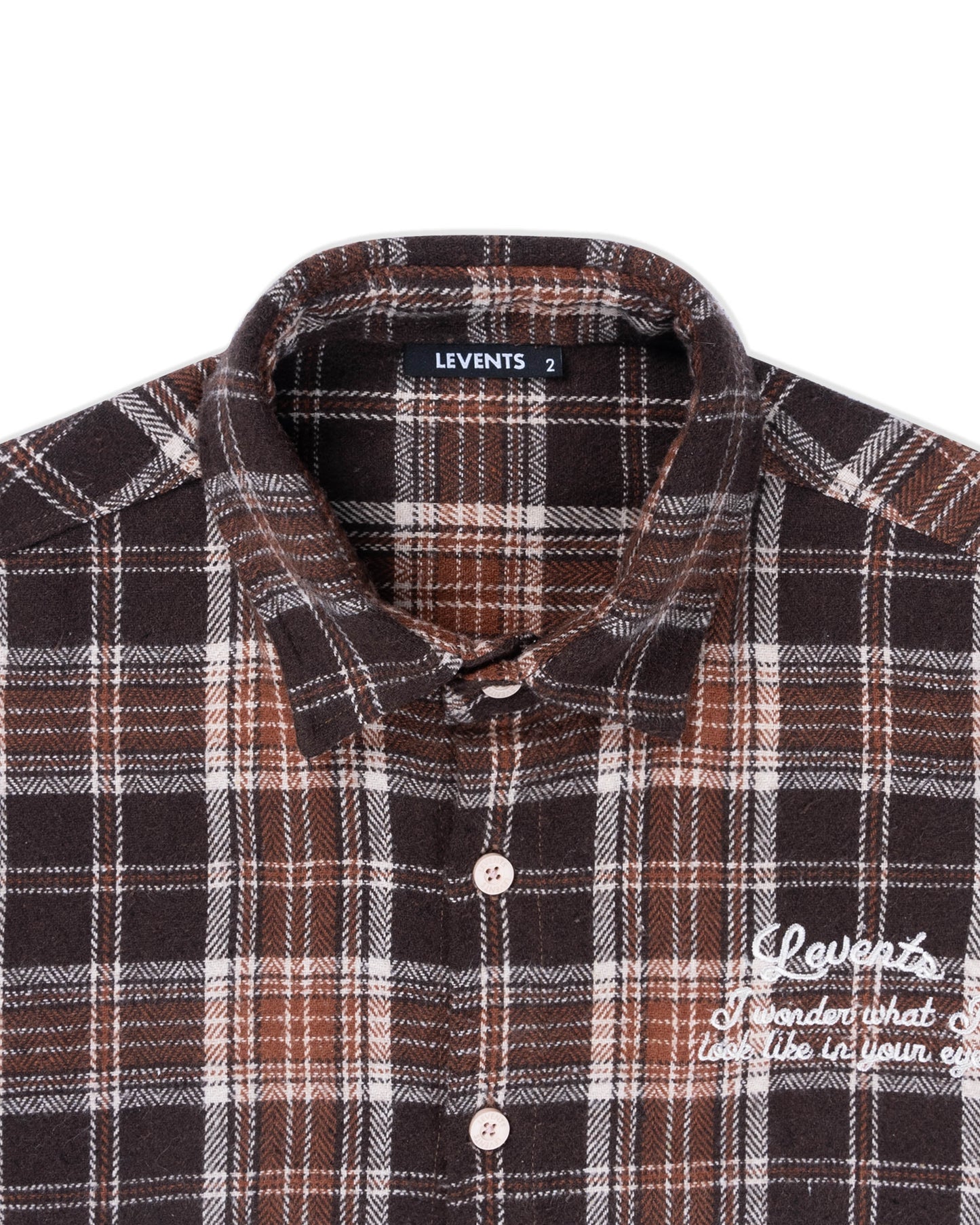 Levents® Flannel Checked Long Sleeve Shirt/ Brown