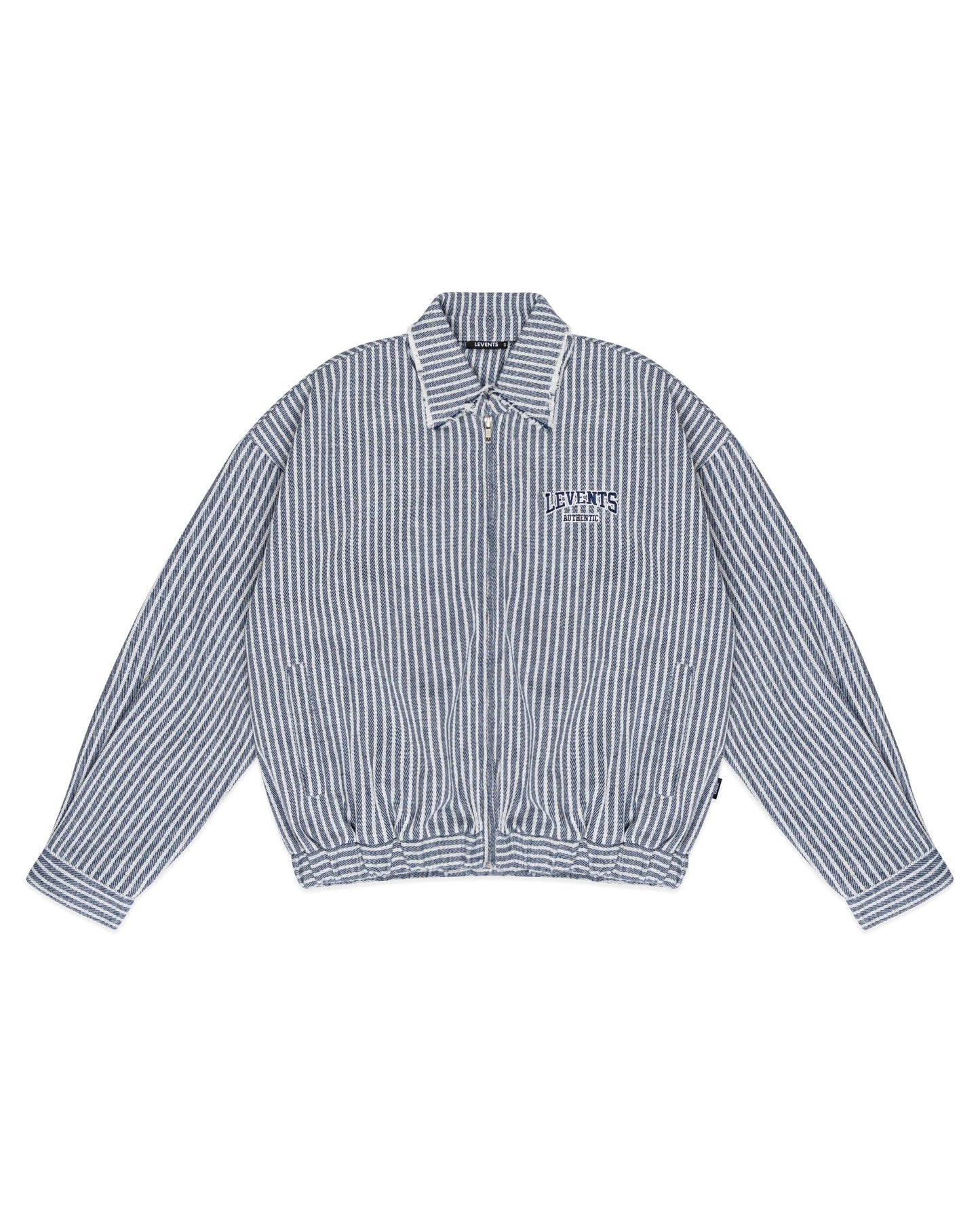 Levents® Striped Boxy Khaki Jacket/ Dark Blue