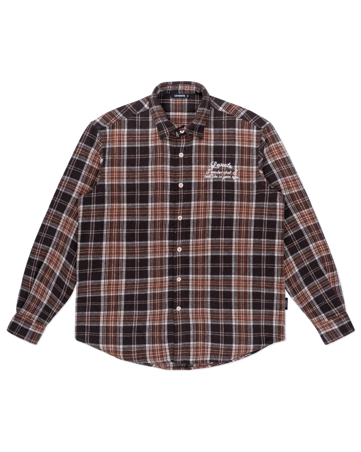 Levents® Flannel Checked Long Sleeve Shirt/ Brown